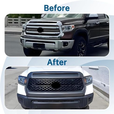 Front Upper Hood Bulge Molding Grille Trim Fit For Toyota Tundra 2014 2015 2016 2017 2018 2019 2020 2021 Front Bumper Grille ABS Plastic Matte black, BY-171 in Kuwait