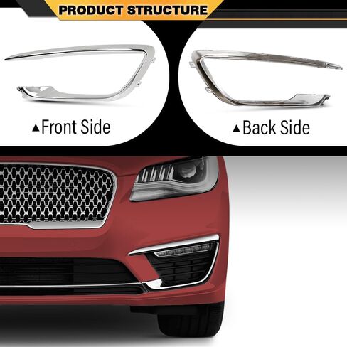 Front Driver Side Bumper Molding Grille Fog Light Trim Compatible with Lincoln MKZ 2017-2020 HP5Z15266AB, FO1046105 Chrome in Saudi Arabia