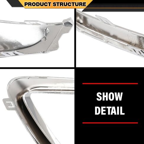 Front Driver Side Bumper Molding Grille Fog Light Trim Compatible with Lincoln MKZ 2017-2020 HP5Z15266AB, FO1046105 Chrome in Saudi Arabia