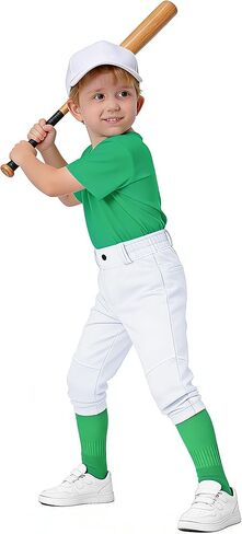 2T-7Years Toddler Baseball Pants - Youth Kids Tee Ball Pants with Belt Loops Little Grils Softball Knicker Pants UPF50+ in Kuwait