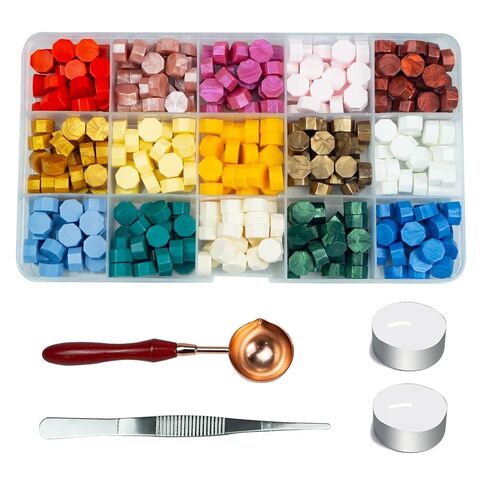 Wax Seal Beads Kit, Zifospy 3 Colors 420 PCS Sealing Wax Beads with 1PCS Heart Wax Seal Stamp, 1PCS Wax Melting Spoon and 2 Candles for Wax Seal, Wax Seal Kit for Invitations in Saudi Arabia
