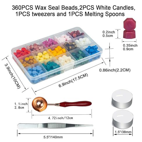 Wax Seal Beads Kit, Zifospy 3 Colors 420 PCS Sealing Wax Beads with 1PCS Heart Wax Seal Stamp, 1PCS Wax Melting Spoon and 2 Candles for Wax Seal, Wax Seal Kit for Invitations in Saudi Arabia