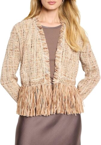 NIC+ZOE Women's Cork Fringe Knit Jacket in Saudi Arabia