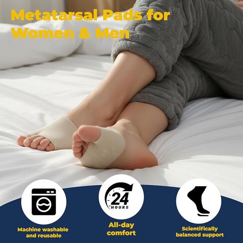 2 PCS Metatarsal Pads for Women and Men - Ball of Foot Pain Relief Cushion with Gel Pad,Foot Pads for Morton's Neuroma & Metatarsalgia Support in Kuwait
