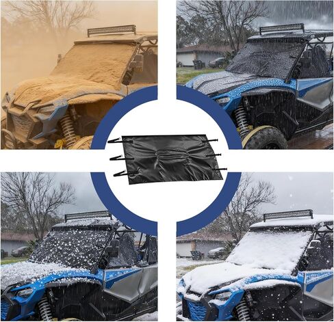 واقي الزجاج الأمامي للنقل، غطاء الزجاج الأمامي UTV عالي التحمل من النيوبرين مقاس 52 بوصة عرض × 31 بوصة ارتفاع in Kuwait