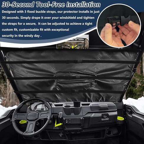 واقي الزجاج الأمامي للنقل، غطاء الزجاج الأمامي UTV عالي التحمل من النيوبرين مقاس 52 بوصة عرض × 31 بوصة ارتفاع in Kuwait
