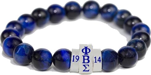سوار من الخرز من الحجر الطبيعي Phi Beta/Β Sigma [أزرق] - ID#63806 in Saudi Arabia