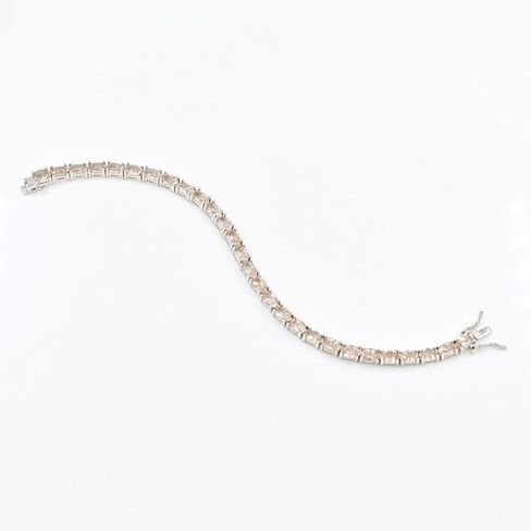 Natural Peach Color Morganite 6x4mm Oval Cut Tennis Bracelet for Women in 925 Sterling Silver | Handmade Morganite Line Bracelet | Elegant October Birthstone Jewelry | Engagement Gift in Saudi Arabia