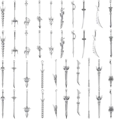 40 Pcs Antique Swords Knife Bookmark Sword Charms Pendants Mini Ancient Knife Accessory Gift Craft Supplies Samurai Ancient Knife for Book Lovers DIY Necklace Bracelet Crafting Findings Making in Saudi Arabia