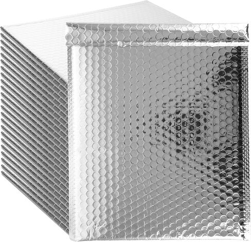 25Pcs Thermal Bubble Mailer 9.5" x 11", Waterproof Metallic Foil Mailing Envelopes, Self-adhesive Insulated Shipping Bags for Perishable food, Cosmetics, Pharmaceuticals in Saudi Arabia