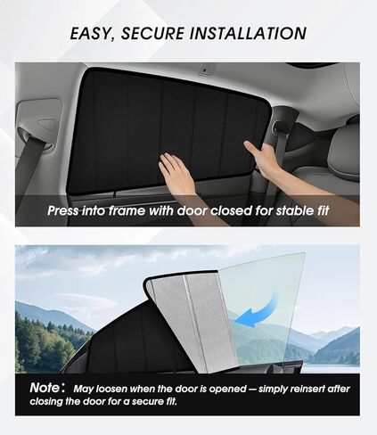 مظلات جانبية للنافذة لعام 2025 2026 طراز Tesla Y Juniper، تناسب 6 قطع حسب الطلب، تصميم قابل للطي سهل التركيب، تخزين مدمج، أغطية خصوصية تحجب الأشعة فوق البنفسجية in Kuwait
