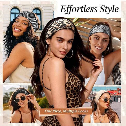 Headbands for Women, 8 Pack Non-Slip Moisture Wicking Sports Wide Head Bands, Stretchy Elastic Fabric, Multiple Colors Securing Hair for Fashion, Sports, Yoga, Running, Daily Life in Saudi Arabia