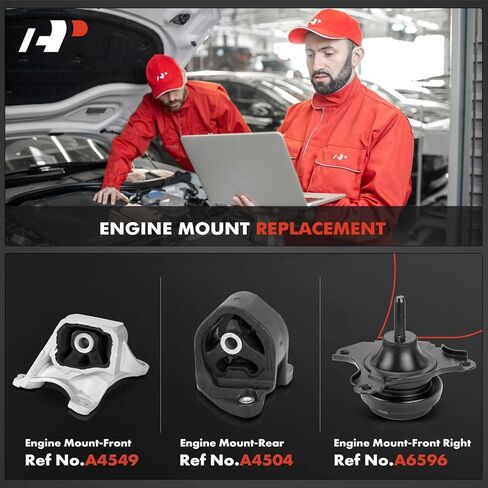 A-Premium Engine Motor Mount Kit Compatible with Honda CR-V CRV 2002 2003 2004 2005 2006 2.4L, Manual Transmission, 3-PC Set, Replace# 50840S6M010, 50821S9A013 in Saudi Arabia
