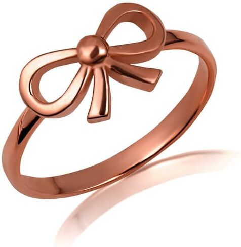 14K Yellow, White, and Rose Gold 1.8 mm Bow Tie Ribbon Band Statement Ring for Women, Available in Sizes 4-12 in Kuwait