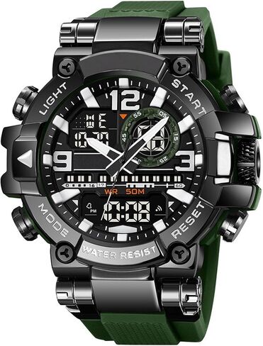 findtime Mens Watch Sport Waterproof Watches Colorful Digital Analog Wrist Watch Military Tactical Outdoor Big Face Watches Unique Wristwatch with LED Stopwatch Countdown Alarm Dual Time in Saudi Arabia