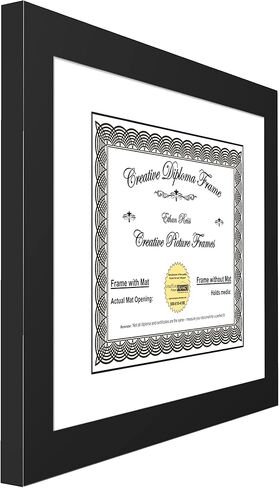 Creative Picture Frames 11x14 Manhattan Black Certificate Diploma Frame with White Mat 12x15-inch Frame includes Glass and Installed Hanger (pack of 2, White Matting) in Saudi Arabia