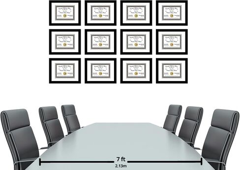 Creative Picture Frames 11x14 Manhattan Black Certificate Diploma Frame with White Mat 12x15-inch Frame includes Glass and Installed Hanger (pack of 2, White Matting) in Saudi Arabia