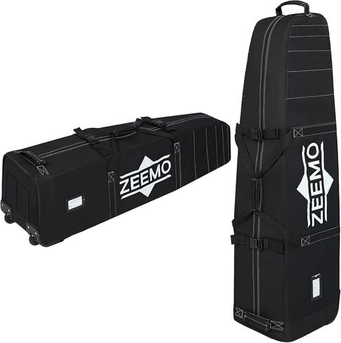 ZEEMO Golf Travel Bag for men, Mid-open Covers with Protective Panel for Golf Clubs, Golf Accessories, Soft-Sided, Travel Size, Airline Approved, Waterproof&Wheels, Black Oxford Case. in Saudi Arabia