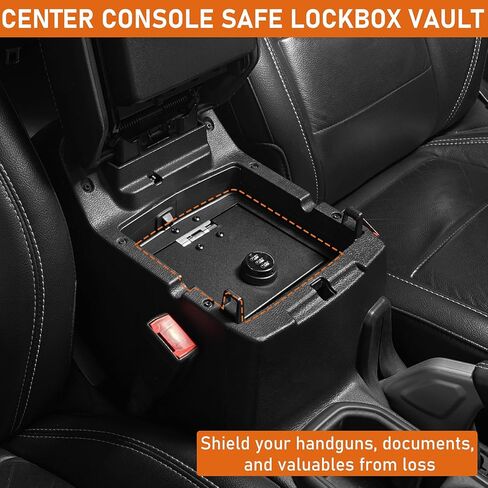 Hooke Road JL Gladiator Center Console Safe Lockbox Insert Armrest Storage for 2018-2026 Jeep Wrangler JL & Gladiator JT 2/4 Doors, Heavy Duty Black Steel Password Lock Box Vault in Saudi Arabia