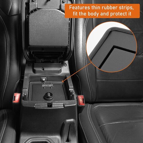 Hooke Road JL Gladiator Center Console Safe Lockbox Insert Armrest Storage for 2018-2026 Jeep Wrangler JL & Gladiator JT 2/4 Doors, Heavy Duty Black Steel Password Lock Box Vault in Saudi Arabia