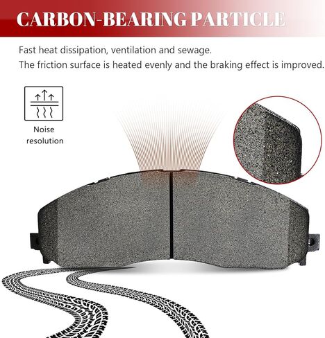 Ceramic Disc Brake Pads Set Front and Rear for Ford F-250 Super Duty 2013-2023/ F-350 Super Duty 2013 2014 2015 2016 2017 2018 2019 2020 2021 2022 2023/ F-450 Super Duty 2013-2016 With 8 Lug in Kuwait