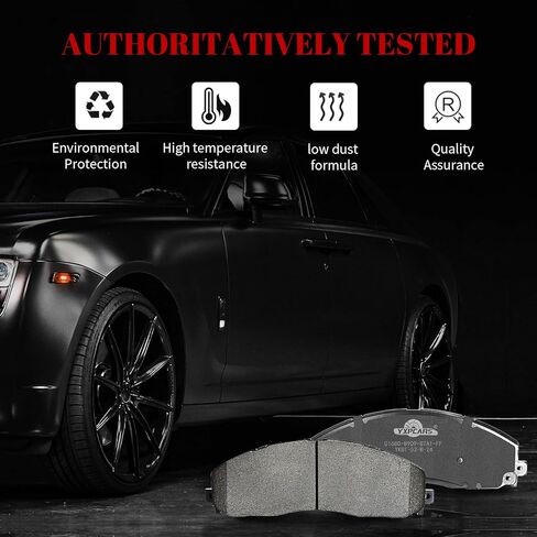 Ceramic Disc Brake Pads Set Front and Rear for Ford F-250 Super Duty 2013-2023/ F-350 Super Duty 2013 2014 2015 2016 2017 2018 2019 2020 2021 2022 2023/ F-450 Super Duty 2013-2016 With 8 Lug in Kuwait