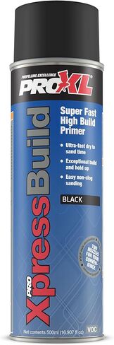 ProXL XpressBuild Super High Build Black Primer Aerosol - 500 ml | Ultra Fast-Drying Black Primer Filler | Fills Scratches & Sanding Marks | Excellent Adhesion on Metal & Plastic | Sandable in 20 Minutes | Vari-Nozzle Included in Kuwait