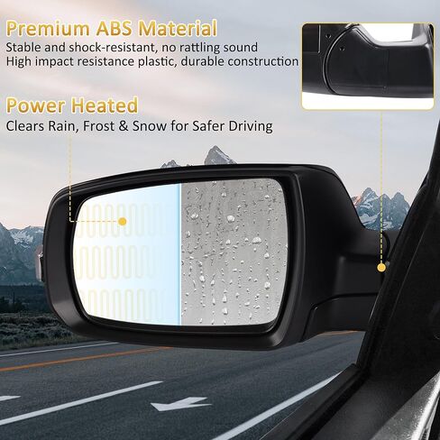 Left Driver Side 7 Pins Heated Power Mirror Compatible with 2011-2015 Kia Sorento – Manual Folding, Heated Power Glass, Black, Paint-to-Match 876101U050 in Saudi Arabia