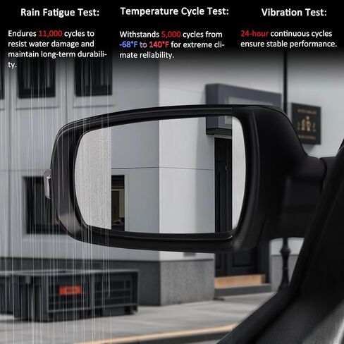 Left Driver Side 7 Pins Heated Power Mirror Compatible with 2011-2015 Kia Sorento – Manual Folding, Heated Power Glass, Black, Paint-to-Match 876101U050 in Saudi Arabia