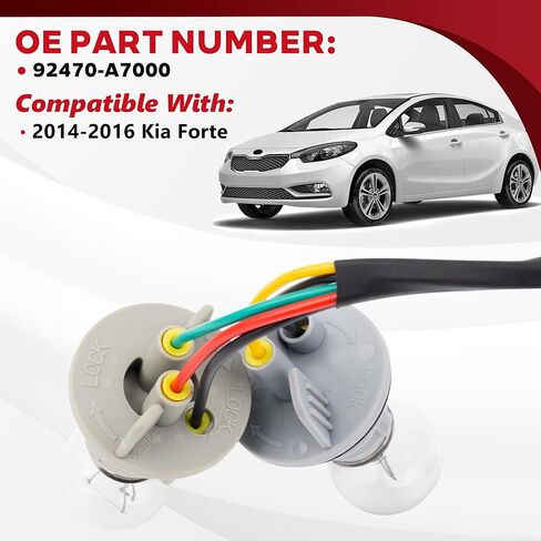 Rear Tail Light Socket Wire Harness with Lamp Bulb Fit for Kia Forte 2014 2015 2016 in Kuwait