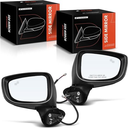 زوج A-Premium (2) مرآة باب كهربائية جانبية للسائق والراكب - متوافقة مع Mazda 3/3 Sport 2014-2016 - مرآة رؤية خلفية خارجية ساخنة قابلة للطي باللون الأسود مع إشارة انعطاف للكشف عن النقاط العمياء in Saudi Arabia
