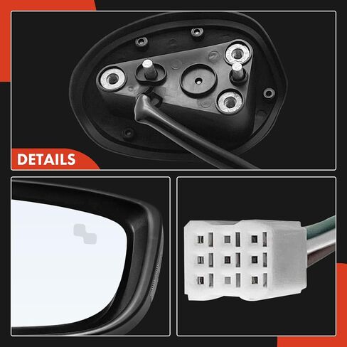 زوج A-Premium (2) مرآة باب كهربائية جانبية للسائق والراكب - متوافقة مع Mazda 3/3 Sport 2014-2016 - مرآة رؤية خلفية خارجية ساخنة قابلة للطي باللون الأسود مع إشارة انعطاف للكشف عن النقاط العمياء in Saudi Arabia