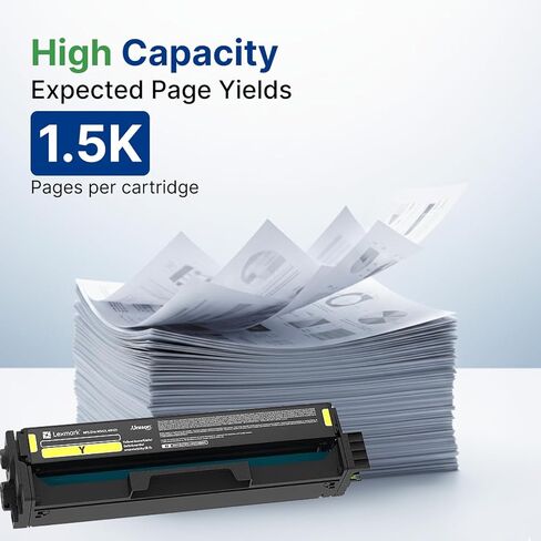 Genuine OEM for Lexmark 20N10Y0 Yellow Toner Cartridge | High Yield 1,500 Pages 1 Pack for CS330 Series, CS331DW, CS430 Series, CS431DW, CX330 Series, CX331ADWE, CX430 Series, CX431ADW in Kuwait