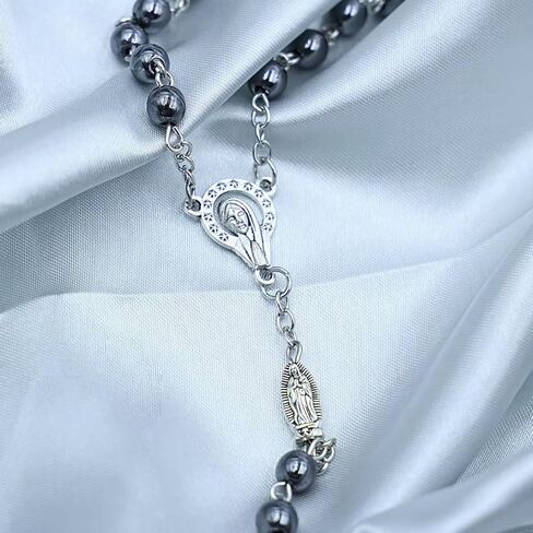 Rosary Beads Catholic for Man and Woman - Natural Black Stone Gemstone Rosary Beads, Catholic Gifts in Saudi Arabia