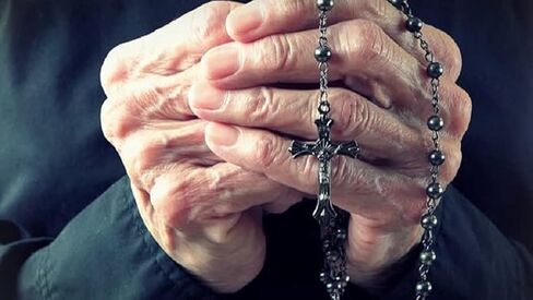Rosary Beads Catholic for Man and Woman - Natural Black Stone Gemstone Rosary Beads, Catholic Gifts in Saudi Arabia