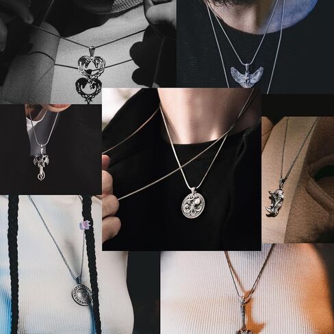 باي سيلفر ستون - قلادة عقدة سليمان من الفضة، مجوهرات حصرية مستوحاة من السلتيك للرجال in Kuwait