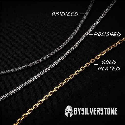 باي سيلفر ستون - قلادة عقدة سليمان من الفضة، مجوهرات حصرية مستوحاة من السلتيك للرجال in Kuwait