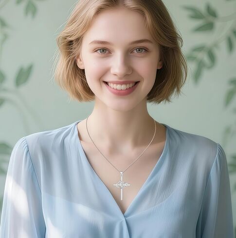 2 pcs- cross necklaces, men's silver cross necklace, women's 925 silver heart-shaped cross necklace. These are excellent gifts for occasions such as giving to parents, partners, friends, anniversaries, Christmas, Valentine's Day, etc. in Saudi Arabia