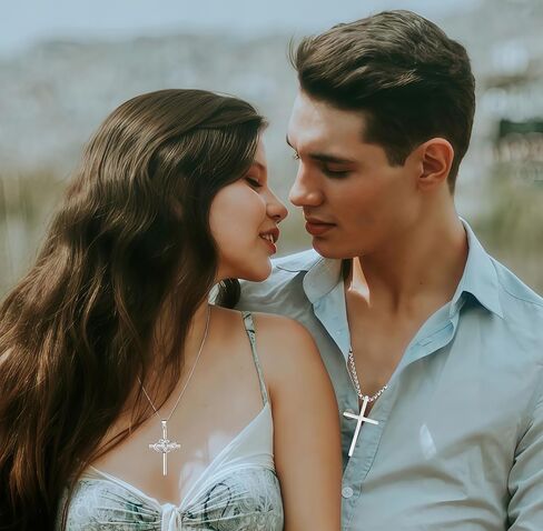 2 pcs- cross necklaces, men's silver cross necklace, women's 925 silver heart-shaped cross necklace. These are excellent gifts for occasions such as giving to parents, partners, friends, anniversaries, Christmas, Valentine's Day, etc. in Saudi Arabia