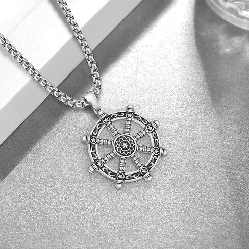 Buddha Necklace for Men 925 Sterling Silver Buddhist Pendant Necklace Talisman Jewelry in Saudi Arabia