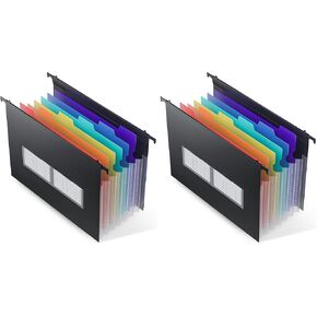 مجلدات ملفات معلقة بلاستيكية قابلة للتوسيع من ThinkTex، 7 جيوب أكورديون مبتكرة مقاس 1.2 بوصة، سعة كبيرة، علامات تبويب متعددة الألوان، حجم الحروف لخزانة الملفات - أصفر in Kuwait