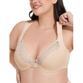 حمالات صدر بظهر متقاطع للإغلاق الأمامي للنساء، حمالة صدر غير مبطنة ذات تغطية كاملة للصدر الكبير in Kuwait