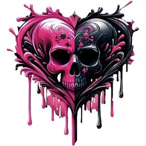 Pink and Black Dropped Skull car Decoration Stickers, 2 Packs of 5.9-inch Vinyl Waterproof Stickers, Suitable for Sticking on Cars, Motorcycles, laptops, Bumpers, Windows AB26 in Saudi Arabia