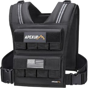 APEXUP Adjustable Weighted Vest Men 20lbs/30lbs/40lbs Weights with Reflective Stripe, Weight Vest Woman Workout Vest for Strength Training Running Walking in Kuwait