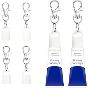 【4 عبوات】 أغطية سلسلة مفاتيح متوافقة مع مرطب الشفاه فازلين بوزن 0.35 أونصة، حامل سلسلة مفاتيح محمول لمرطب الشفاه، ملحقات حافظة ملمع الشفاه الملائمة in Kuwait