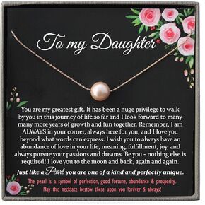 هدية متمنية للابنة من الأم أو الأب، قلادة جاهزة لتقديمها برسالة ذات مغزى، مجوهرات عاطفية in Kuwait