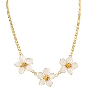 White Flower Necklace for Women Floral Pendant Necklaces Dainty Statement Necklace Choker Necklaces Floral Jewelry in Kuwait