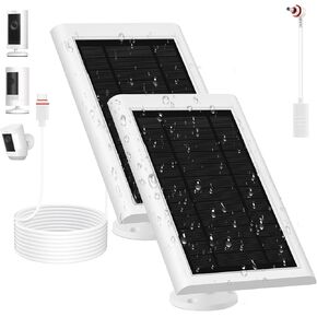 Solar Panel for Ring Camera(2nd Generation), 2 Pack 5W Solar Panel with 10FT/3M Long Cable for Stick Up & Pro Spotlight Cam Battery for Security Camera Dustproof Waterproof in Kuwait