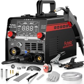 145A MIG Welder, 3 in 1 Flux Core/Lift TIG/Stick Welding Machine 110V IGBT Inverter Gasless Welder with Synergy Control for Metal Repair & DIY Projects in Kuwait