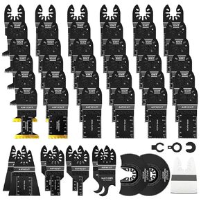AIFICUT 100pcs Oscillating Saw Blades Universal Wood Multitool Blades Quick Release Oscillating Tool Blades Kits Fit Porter Cable Black & Decker Rockwell Ridgid Ryobi Milwaukee Chicago Craftsman in Kuwait